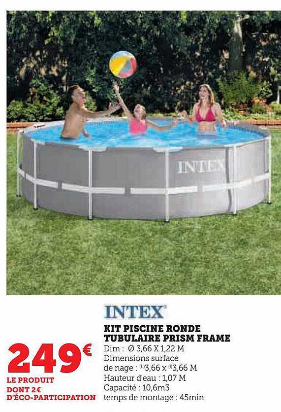 kit piscine ronde tubulaire prism frame intex