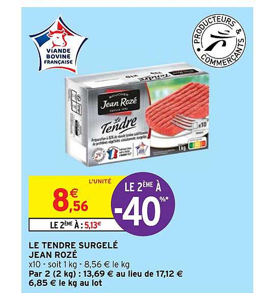 le tendre surgelé jean rozé