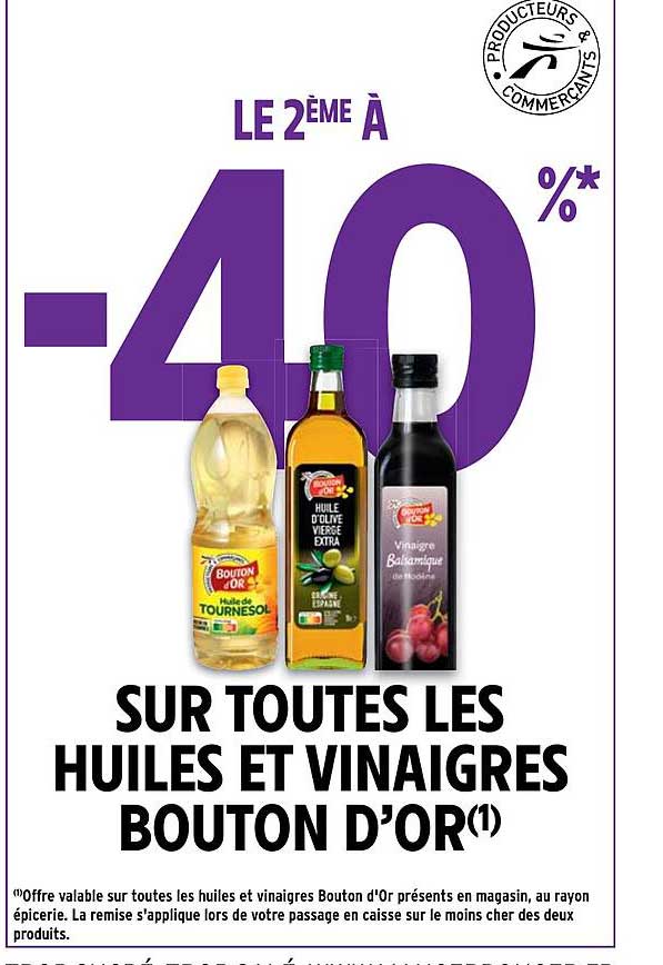 les huiles et vinaigres bouton d'or