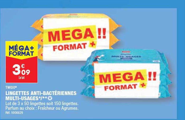 lingettes anti-bactériennes multi-usages twido