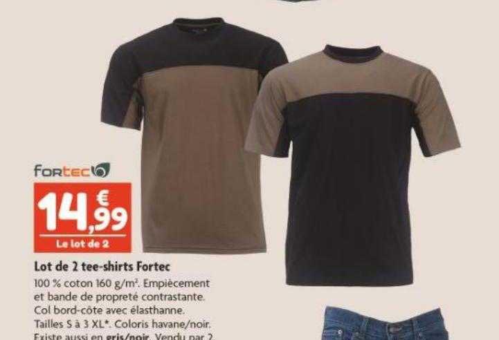 lot de 2 tee-shirts fortec