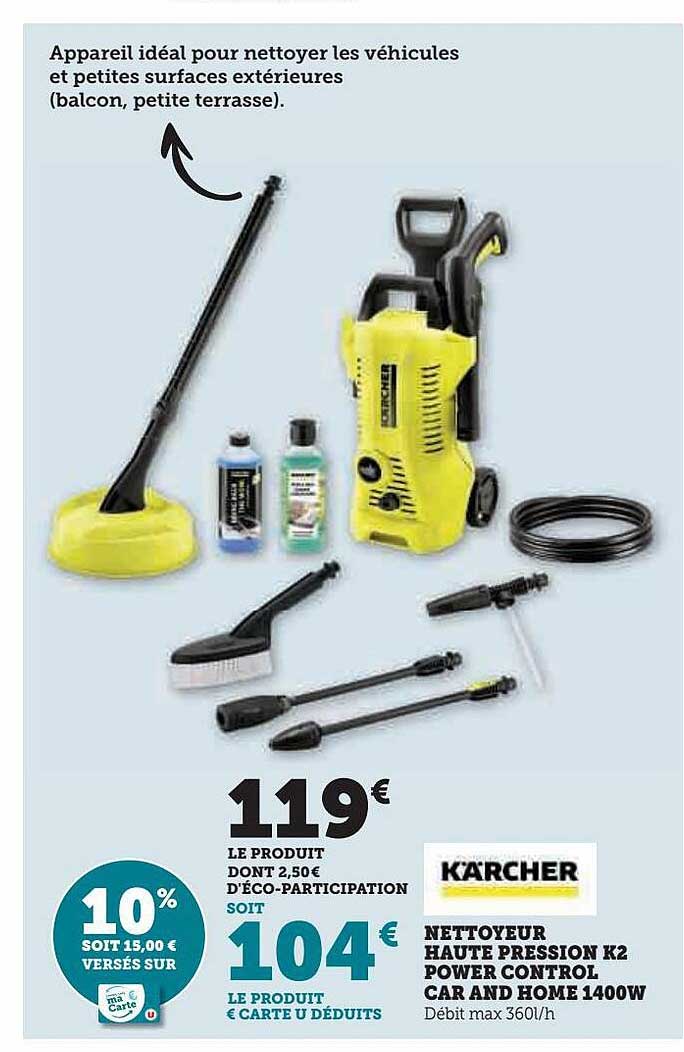 nettoyeur haute pression k2 power control car and home 1400w kärcher