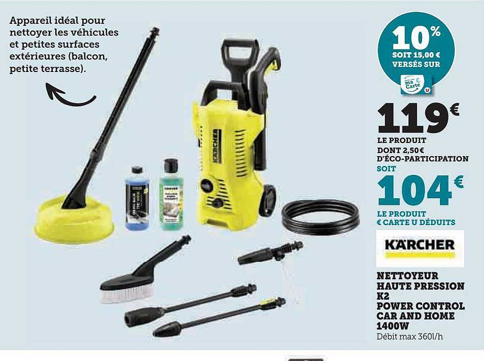 nettoyeur haute pression k2 power control car and home 1400w kärcher