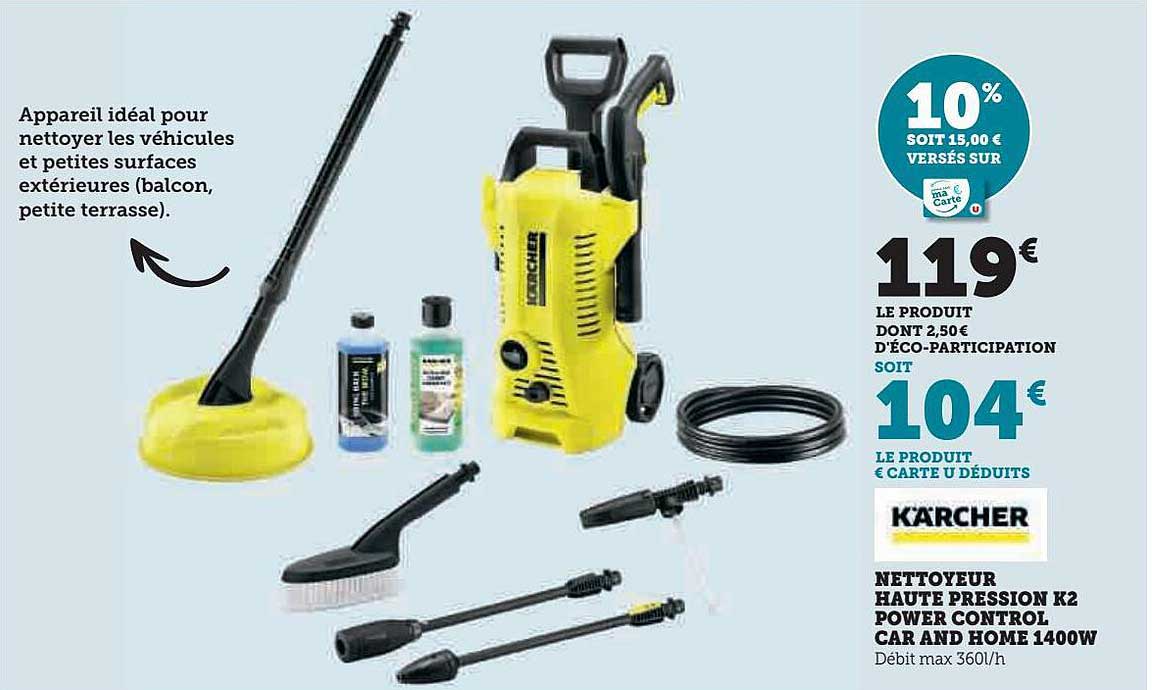 nettoyeur haute pression k2 power control car and home 1400w kärcher