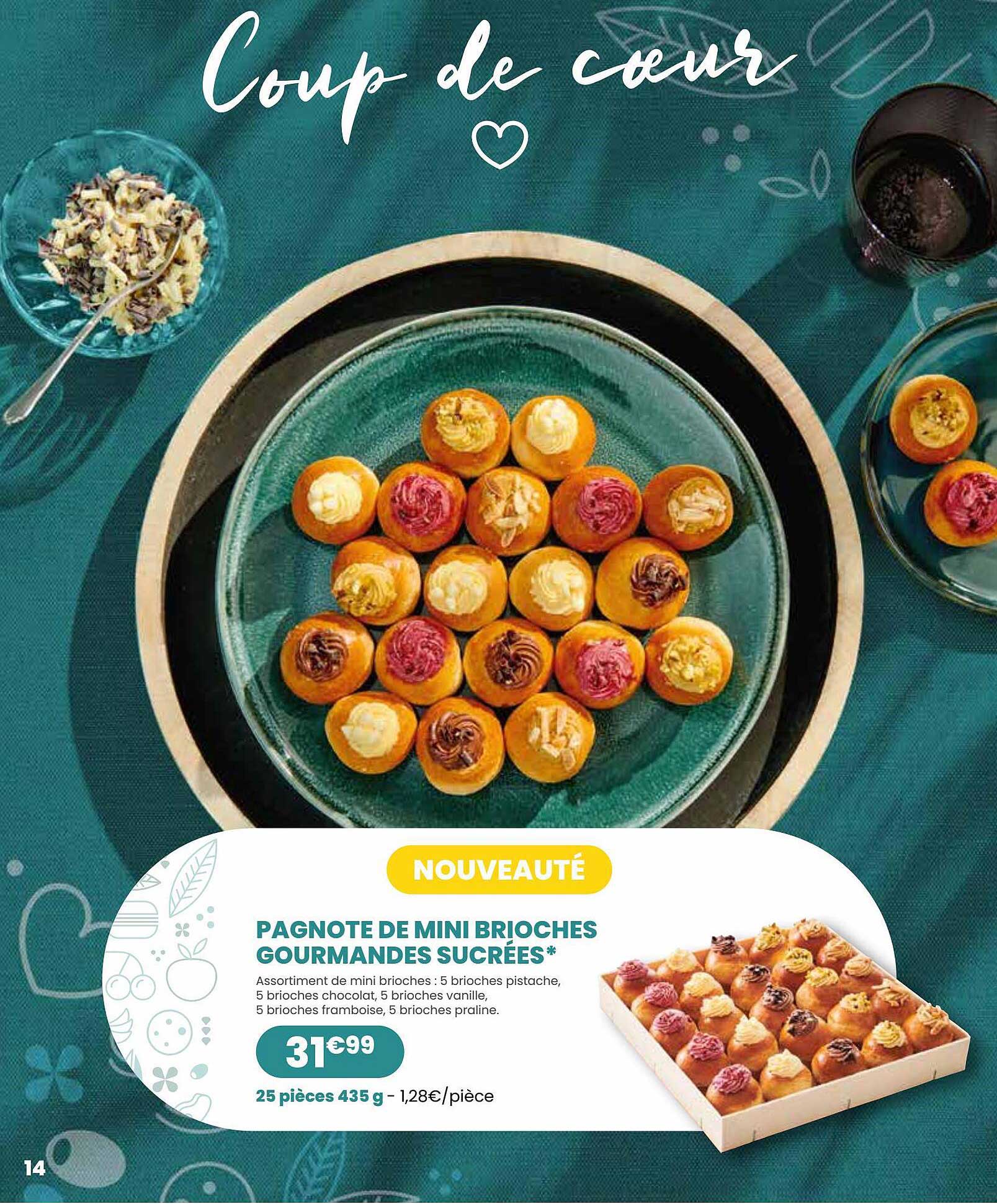 pagnote de mini brioches gourmandes sucrées