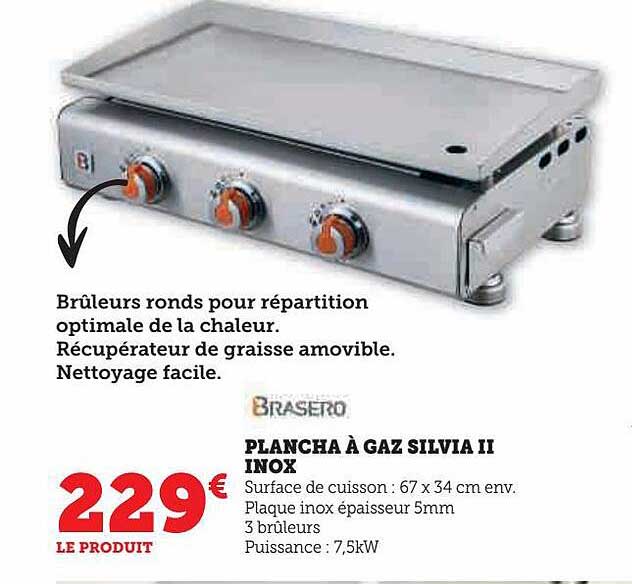 Plancha à Gaz Silvia II Inox Brasero
