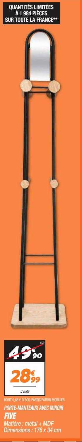 porte-manteaux avec miroir five