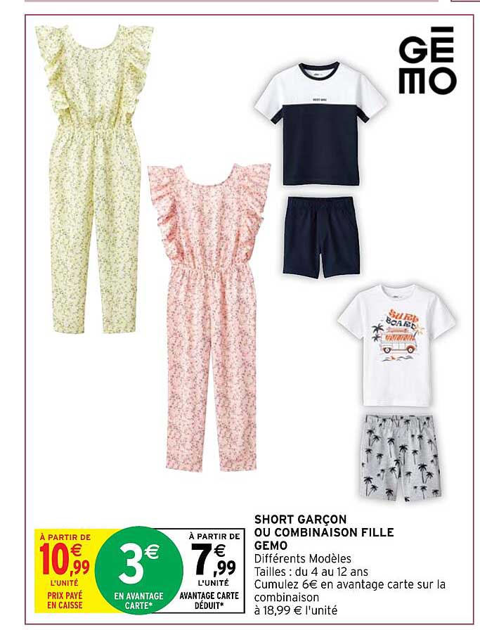 Short Garçon Ou Combinaison Fille Gemo