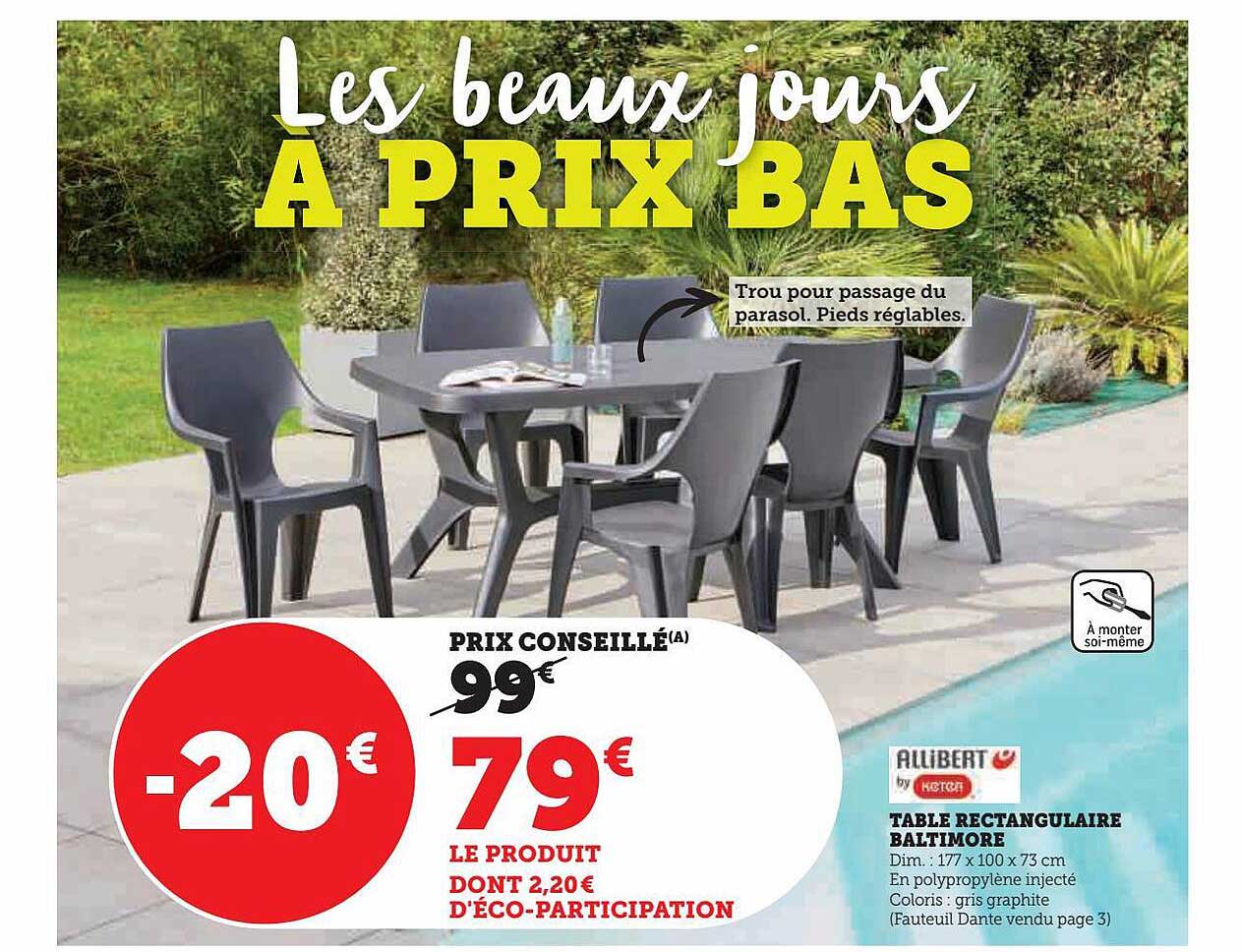 Table Rectangulaire Baltimore Allibert