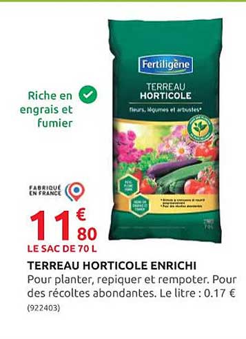 terreau horticole enrichi fertiligène