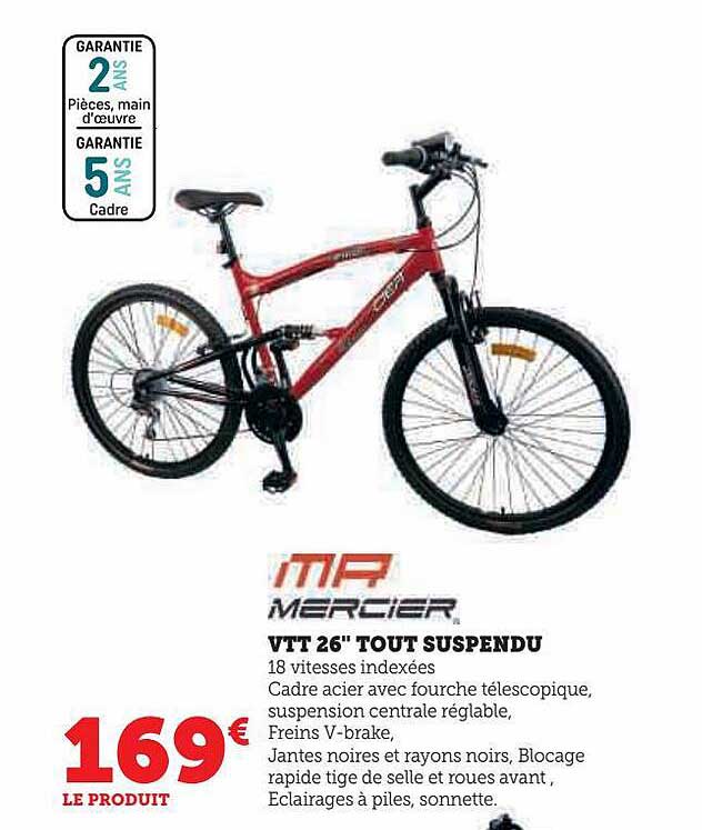 vtt 26" tout suspendu mr mercier