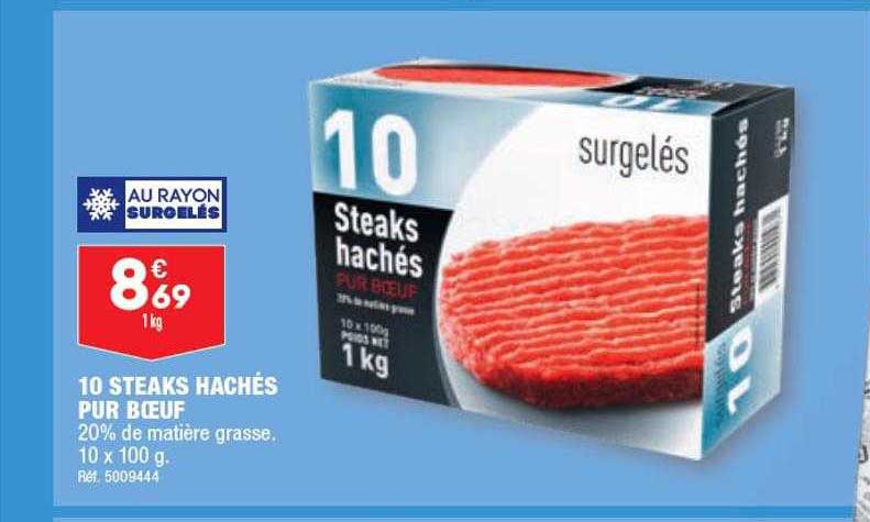 10 Steaks Hachés Pur Bœuf