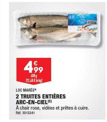 2 truites entières arc-en-ciel loc marée