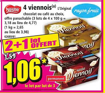 4 Viennois L'original Chocolat Ou Café Neslté