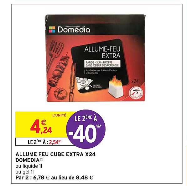 allume feu cube extra x 24 domédia