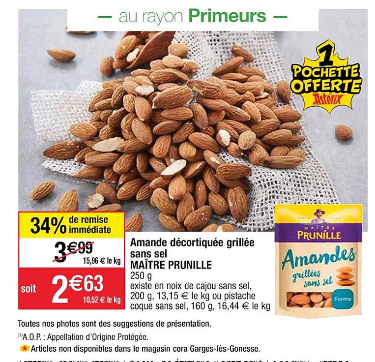 amande décortiquée grillée sans sel maître prunille