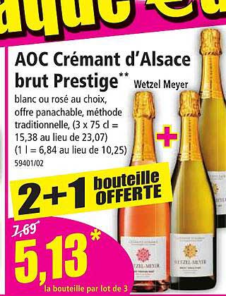 aoc crémant d'alsace brut prestige wetzel meyer