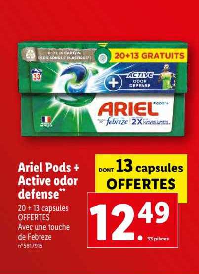 ariel pods + active odor defense