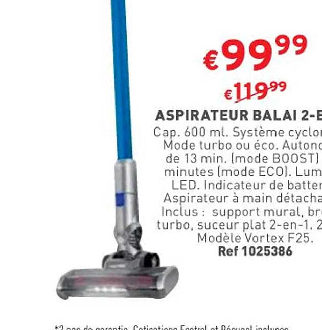aspirateur balai 2-en-1