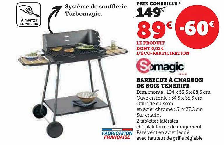 barbecue à charbon de bois tenerife somagic