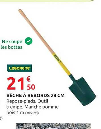 bêche à rebords 28 cm leborgne