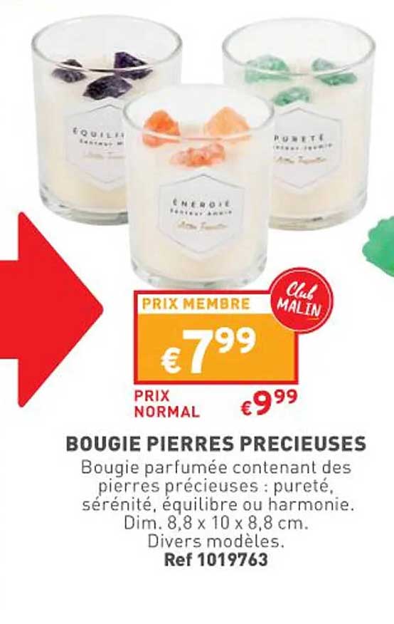 bougie pierres précieuses