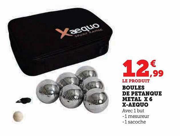 boules de pétanque métal x 6 x-aequo