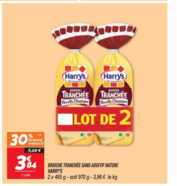 brioche tranchée sans additif nature harry's
