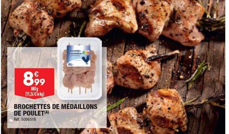 Brochettes De Médaillons De Poulet
