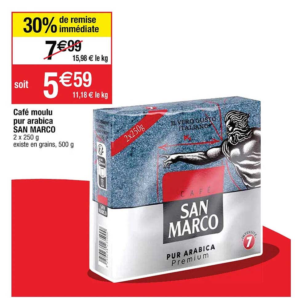café moulu pur arabica san marco