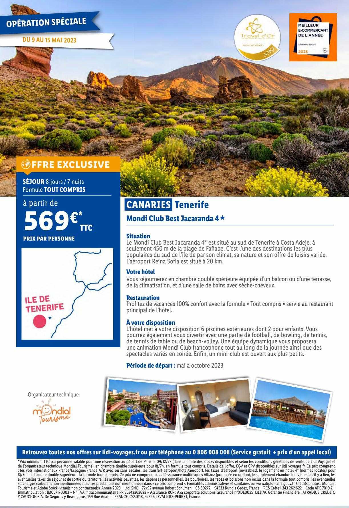 canaries tenerife : mondi club best jacaranda 4*