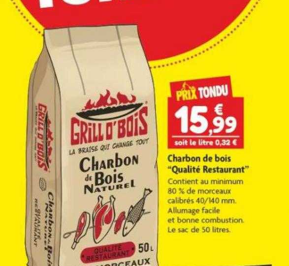 charbon de bois "qualité restaurant"