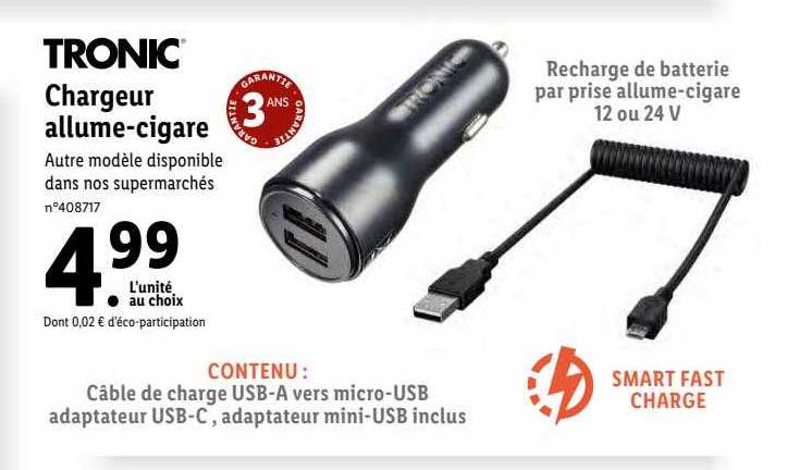 chargeur allume-cigare tronic