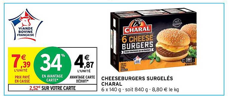 Cheeseburgers Surgelés Charal