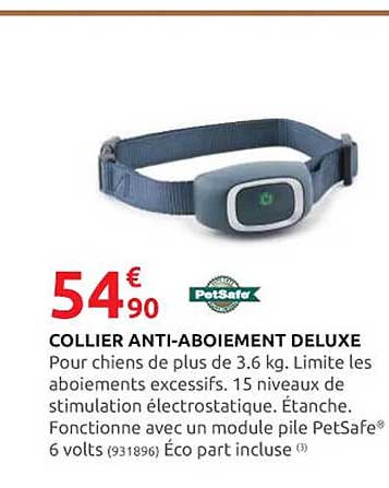 collier anti-aboiement deluxe petsafe