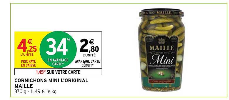 Cornichons Mini L'original Maille