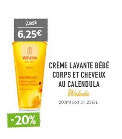 crème lavante bébé corps et cheveux au calendula weleda