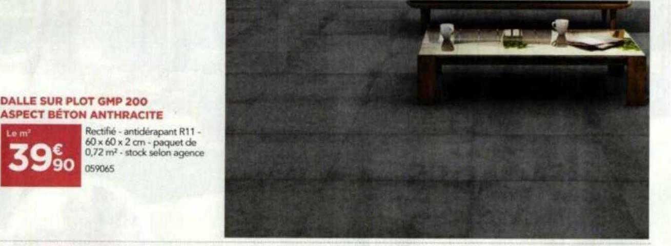 dalle sur plot gmp 200 aspect béton anthracite