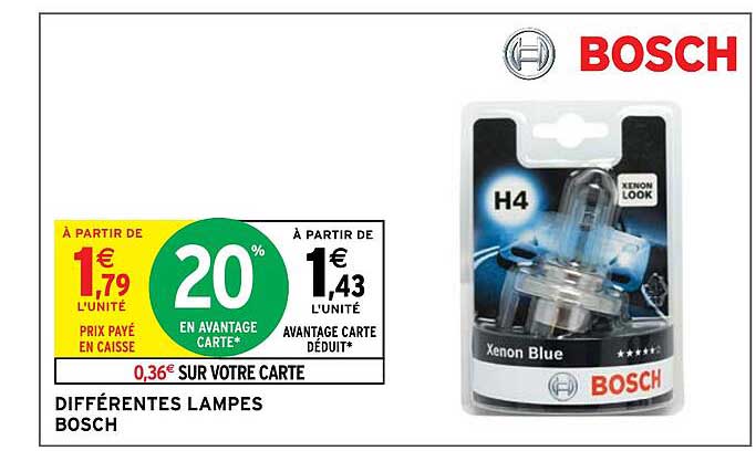 différentes lampes bosch