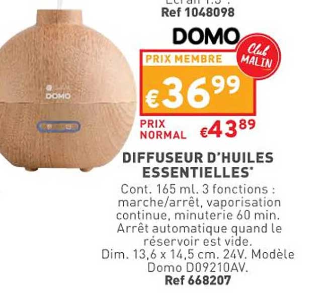 diffuseur d'huiles essentielles domo