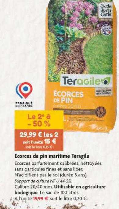 écorces de pin maritime teragile