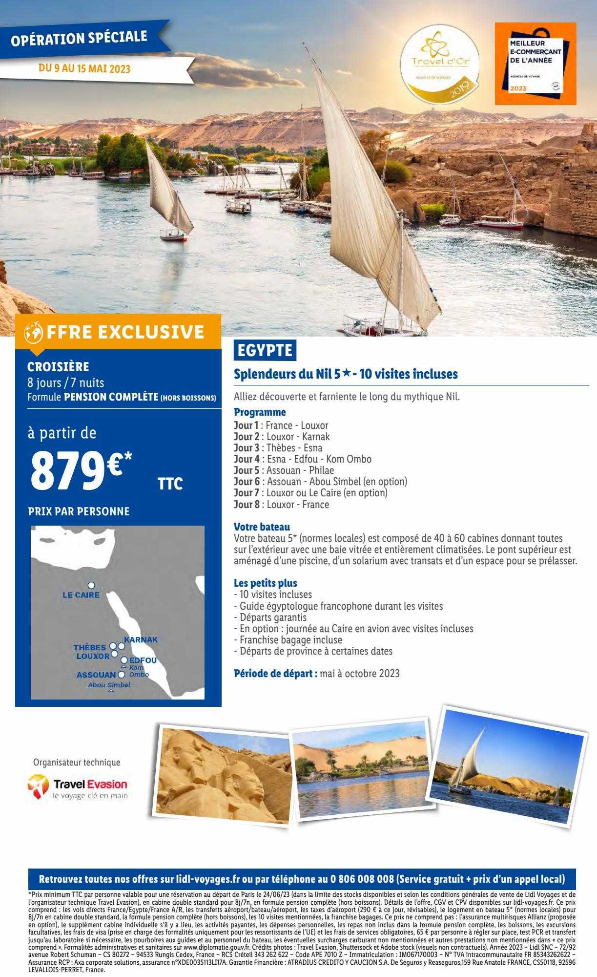 egypte : splendeurs du nil 5* - 10 visites incluses