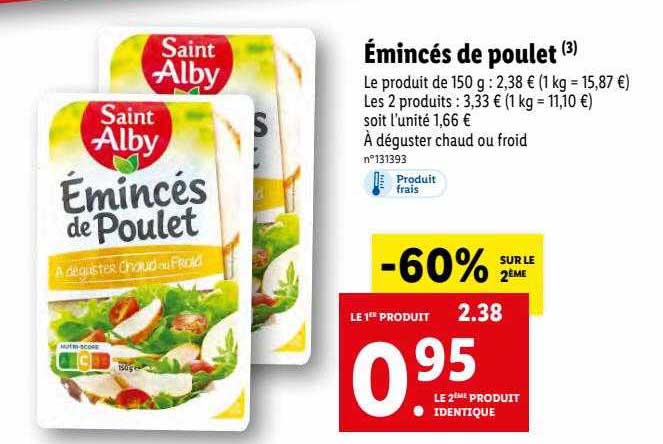 émincés de poulet saint alby