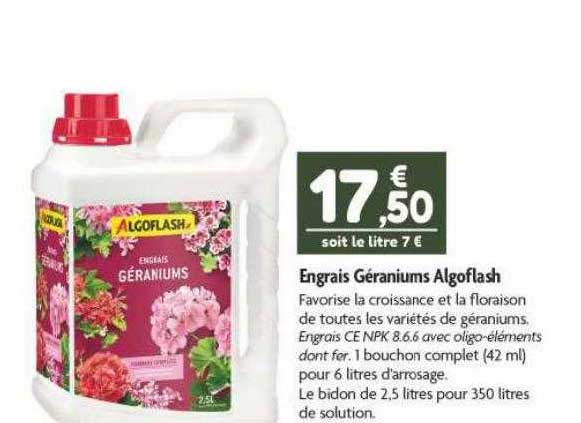 engrais géraniums algoflash