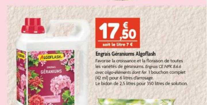 engrais géraniums algoflash