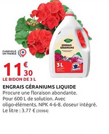 engrais géraniums liquide