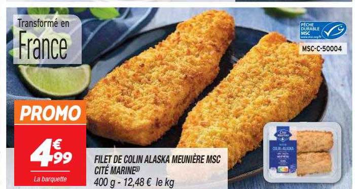 filet de colin d'alaska meunière msc cité marine