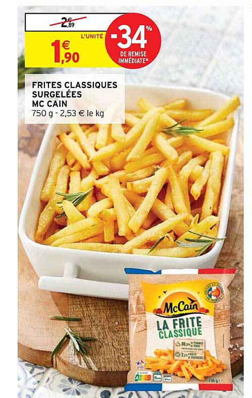 frites classiques surgelées mc cain