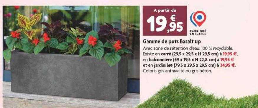 gamme de pots basalt up