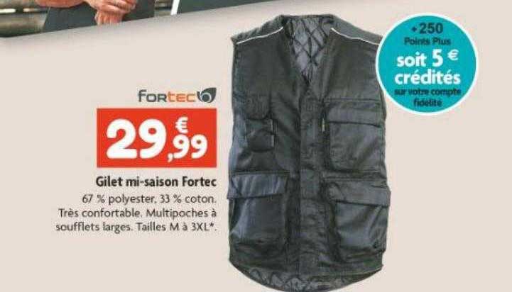 gilet mi-saison fortec